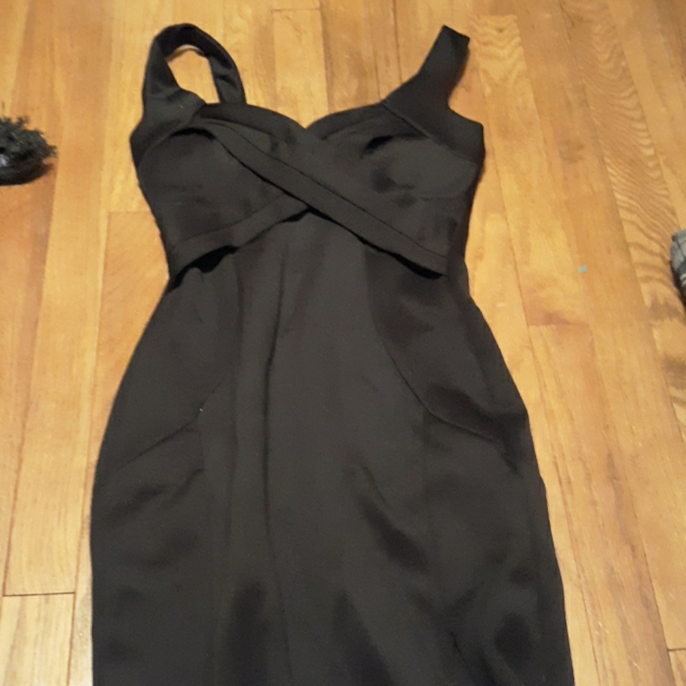 Floor length black dress